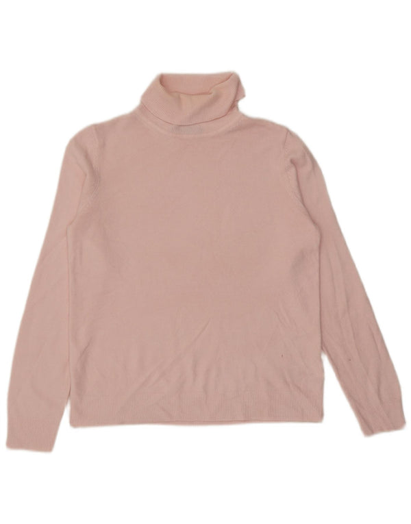 Marks & Spencer Dame Rullehals Sweater UK 12 Medium Pink Akryl
