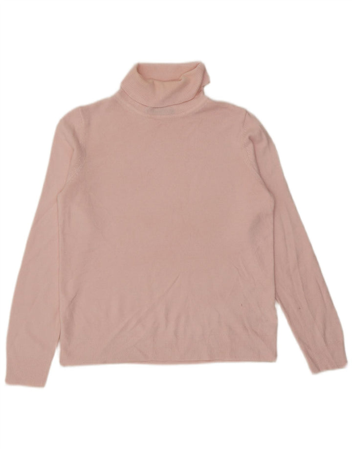 Marks & Spencer Dame Rullehals Sweater UK 12 Medium Pink Akryl