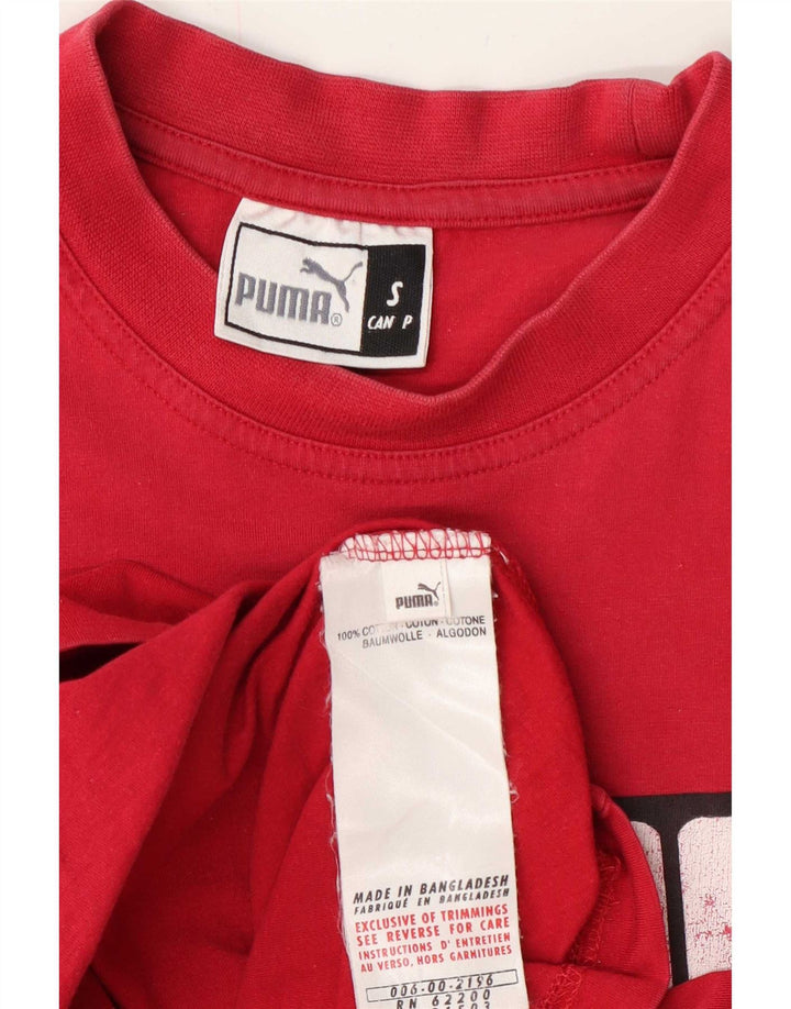 Puma Herre Grafisk T-Shirt Top Lille Rød Bomuld