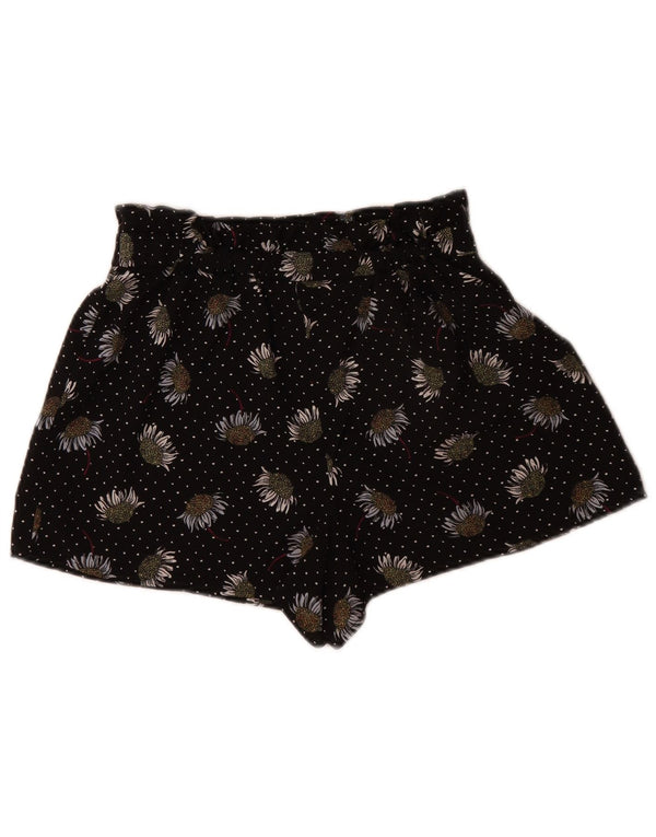 Topshop Dame Casual Shorts UK 10 Small W26 Black Floral Polyester