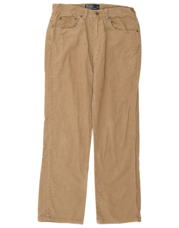 Polo Ralph Lauren Mens Straight Corduroy Trousers W32 L30 Beige Cotton