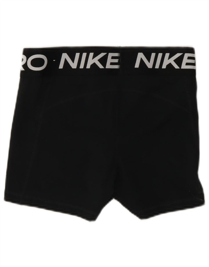 NIKE Dri Fit grafiske sportsshorts til kvinder UK 10 Lille sort polyester