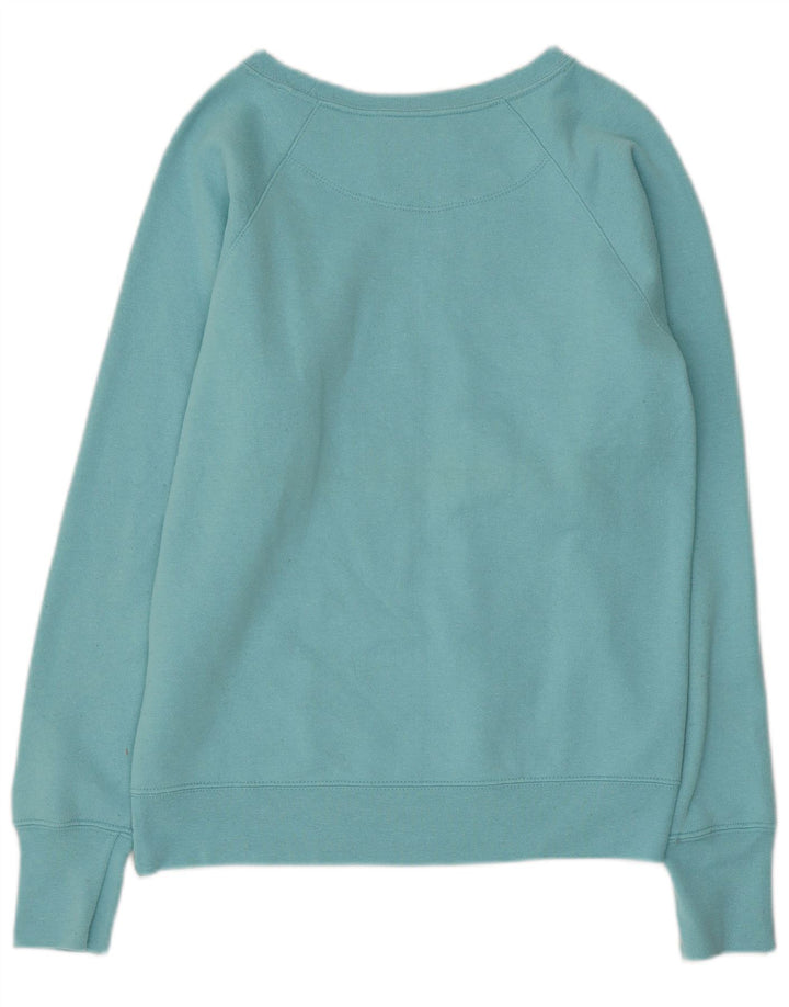 Champion Dame Grafisk Sweatshirt Jumper UK 10 Small Blue Polyester