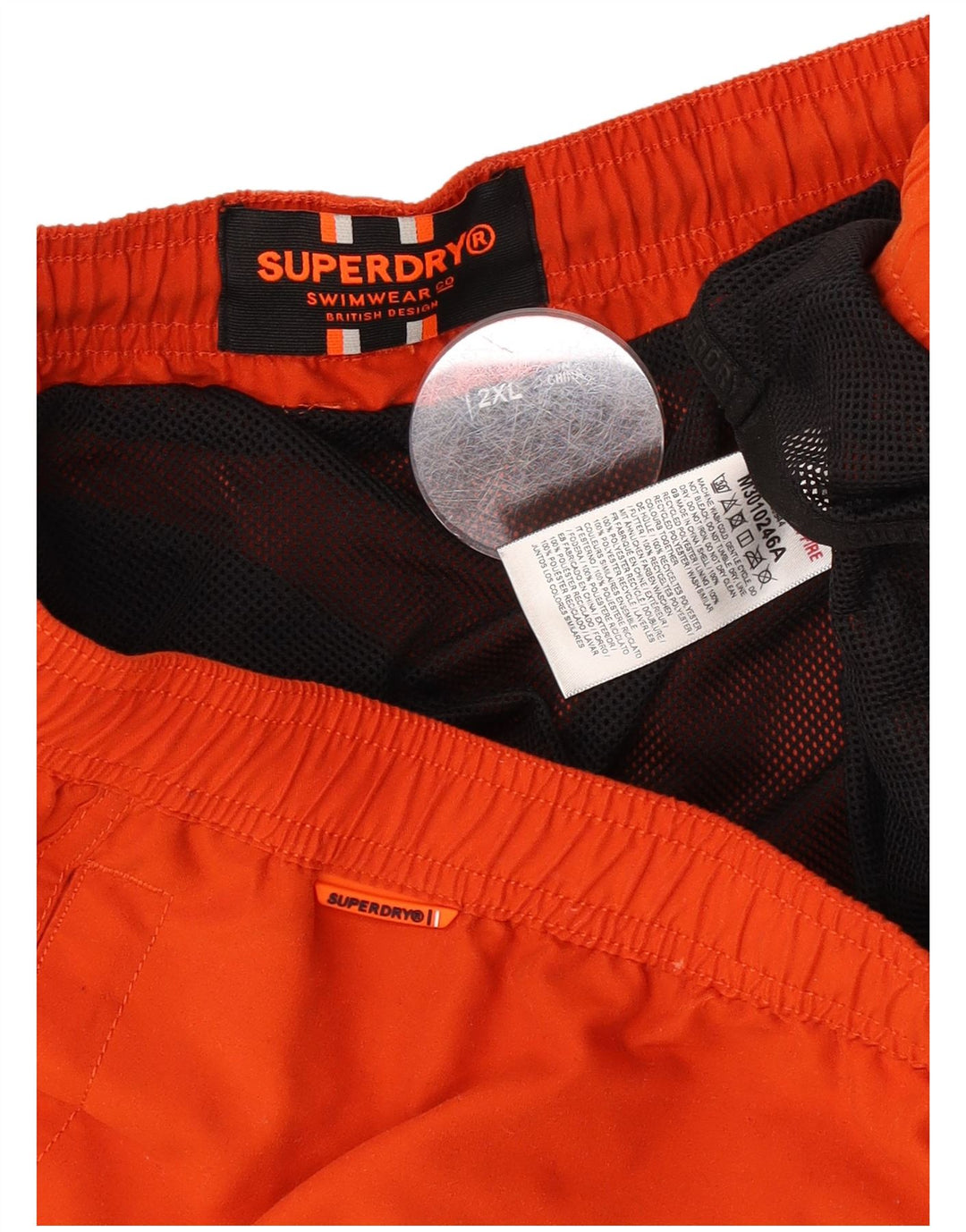 Superdry grafiske svømmeshorts til mænd 2XL rød polyester