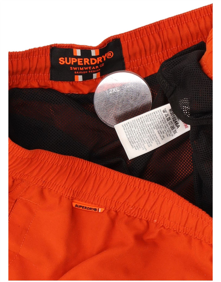 Superdry grafiske svømmeshorts til mænd 2XL rød polyester