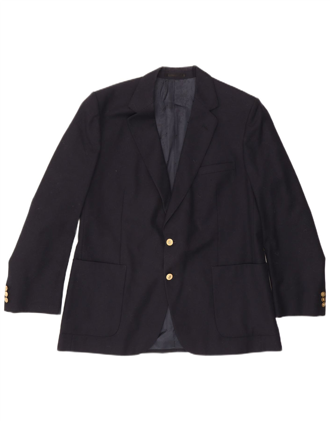 Aquascutum Herre 2-knaps blazerjakke IT 46 Lille marineblå uld