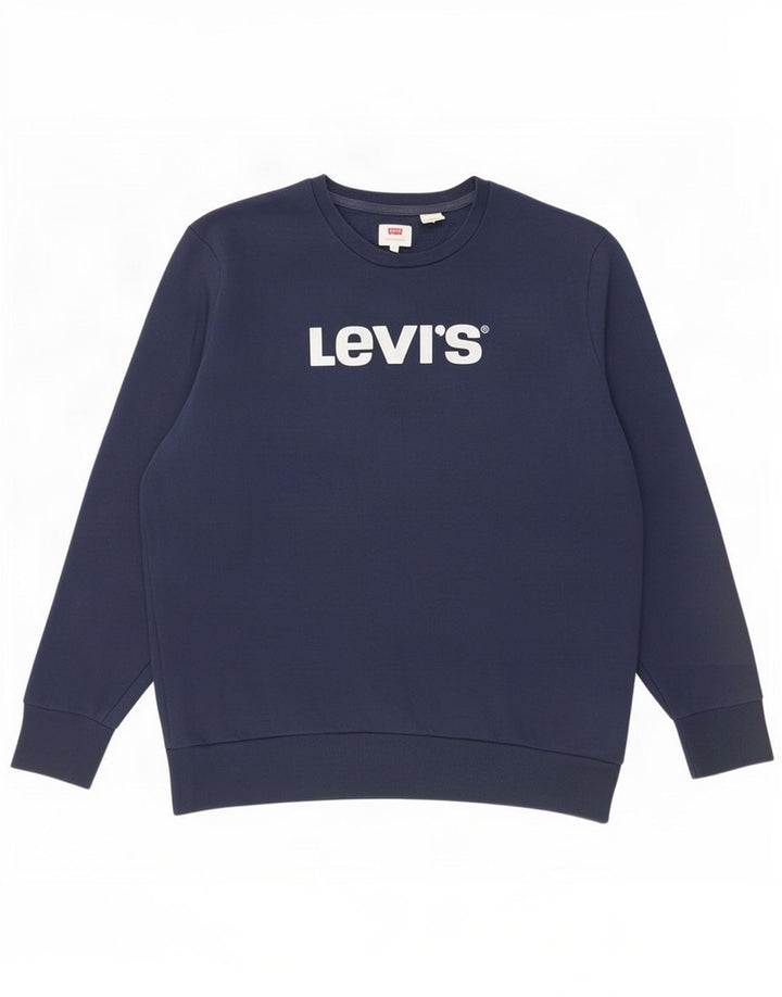 Levi's Grafisk sweatshirt til mænd, stor marineblå bomuld