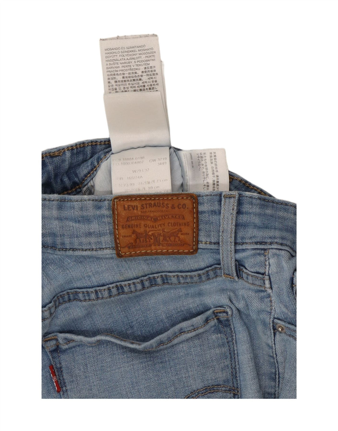 LEVI'S Straight Jeans til kvinder W29 L32 Blå Bomuld