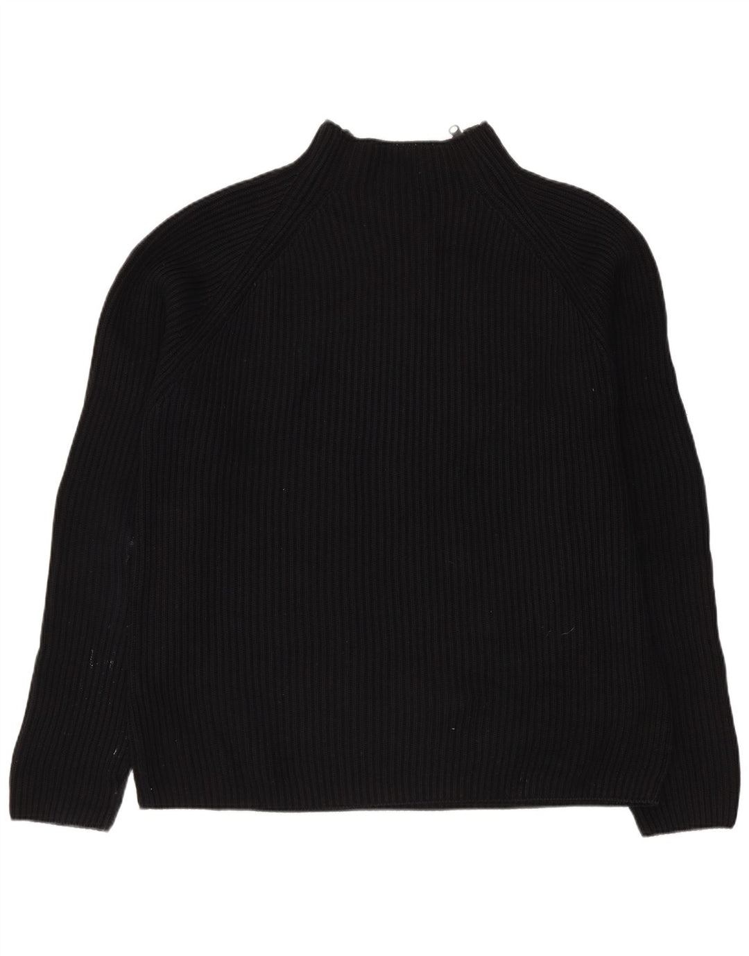 Zara Herre Zip Neck Jumper Sweater Stor Sort Bomuld