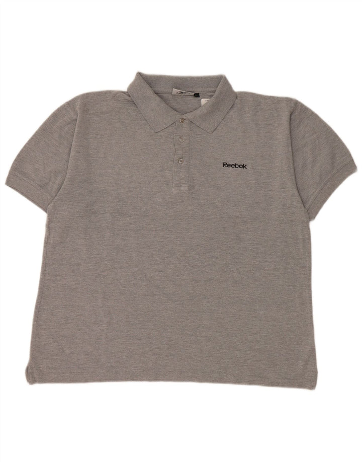 Reebok Poloshirt til mænd, stor grå flækket bomuld