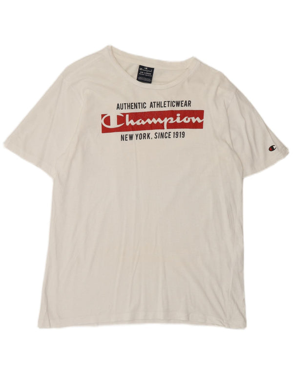 Champion Boys Grafisk T-Shirt Top 15-16 år 2XL Hvid