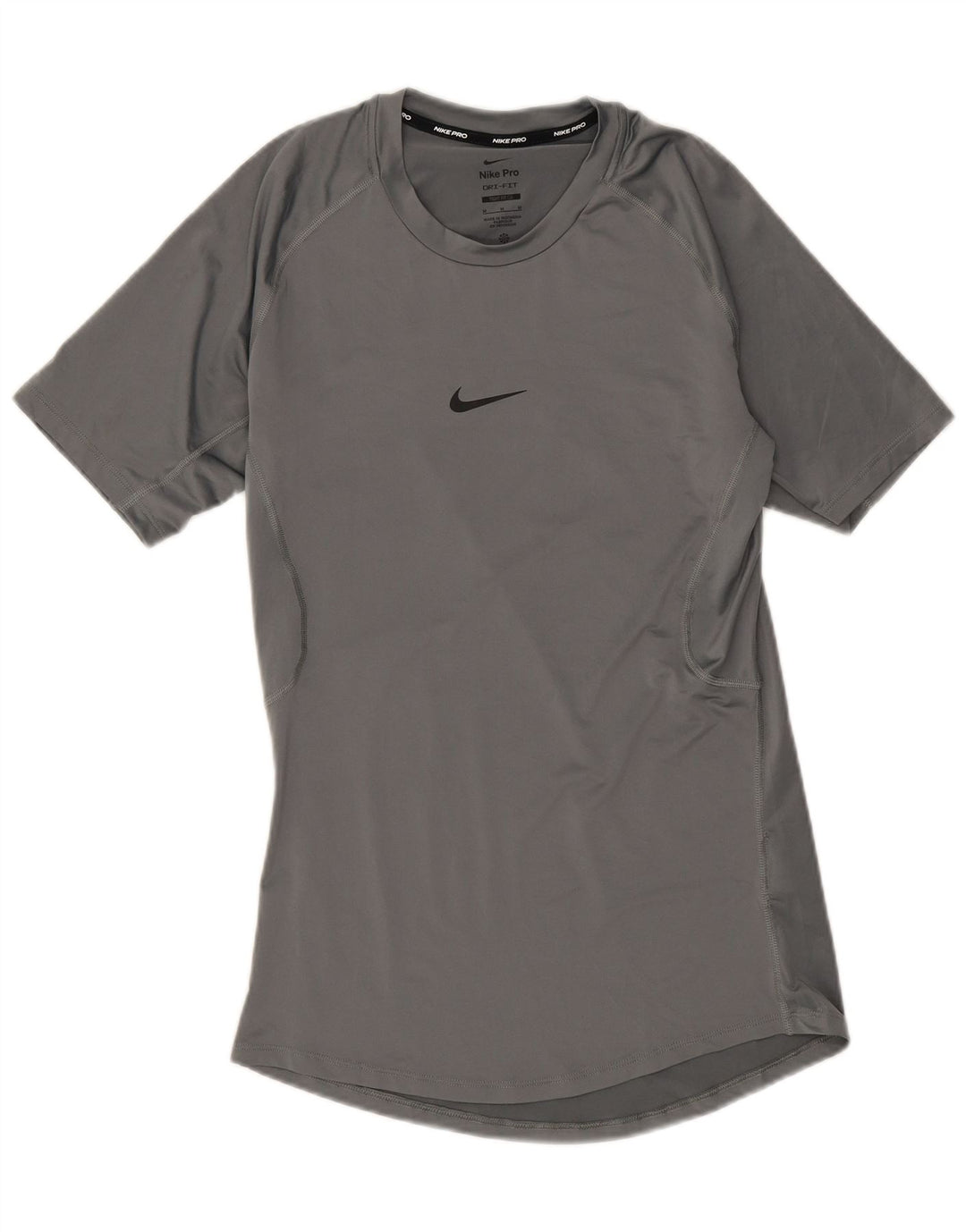 Nike Tight Fit T-shirt top mellemgrå polyester til mænd