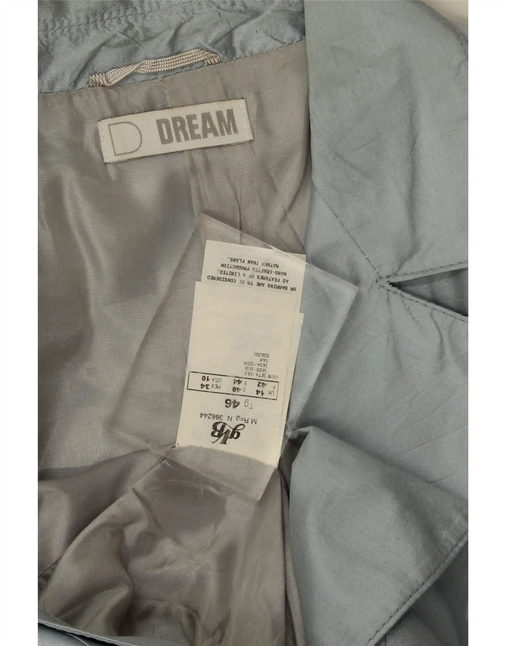 Dream Dame 2 Button Blazer Jacket UK 14 Large Blue Silk