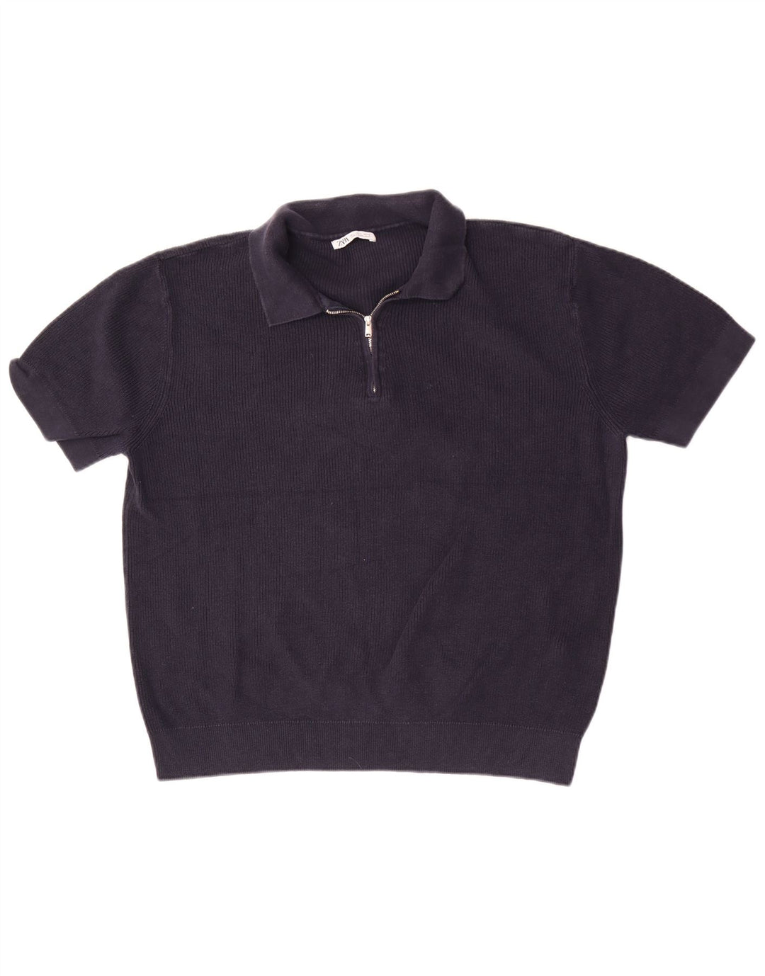 Zara Herre Polo Shirt Stor Marineblå Bomuld