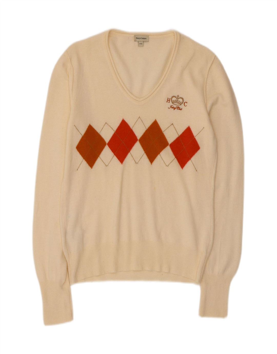 Henry Cottons Dame V-hals sweater IT 46 Large Off White