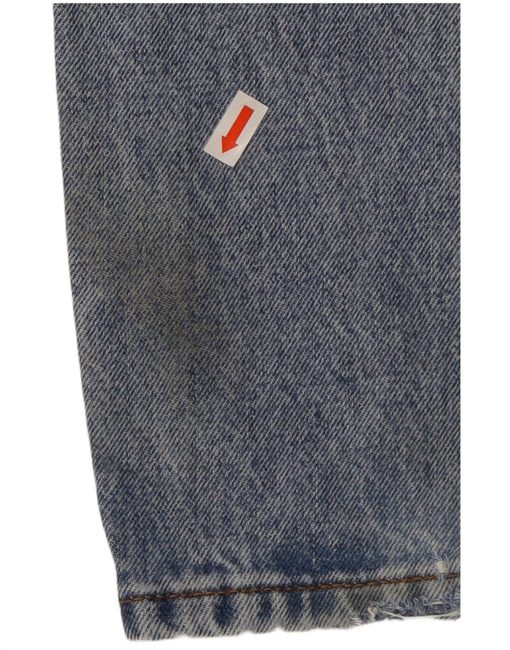 Fat Face Herre Distressed Straight Jeans W30 L34 Blå Bomuld