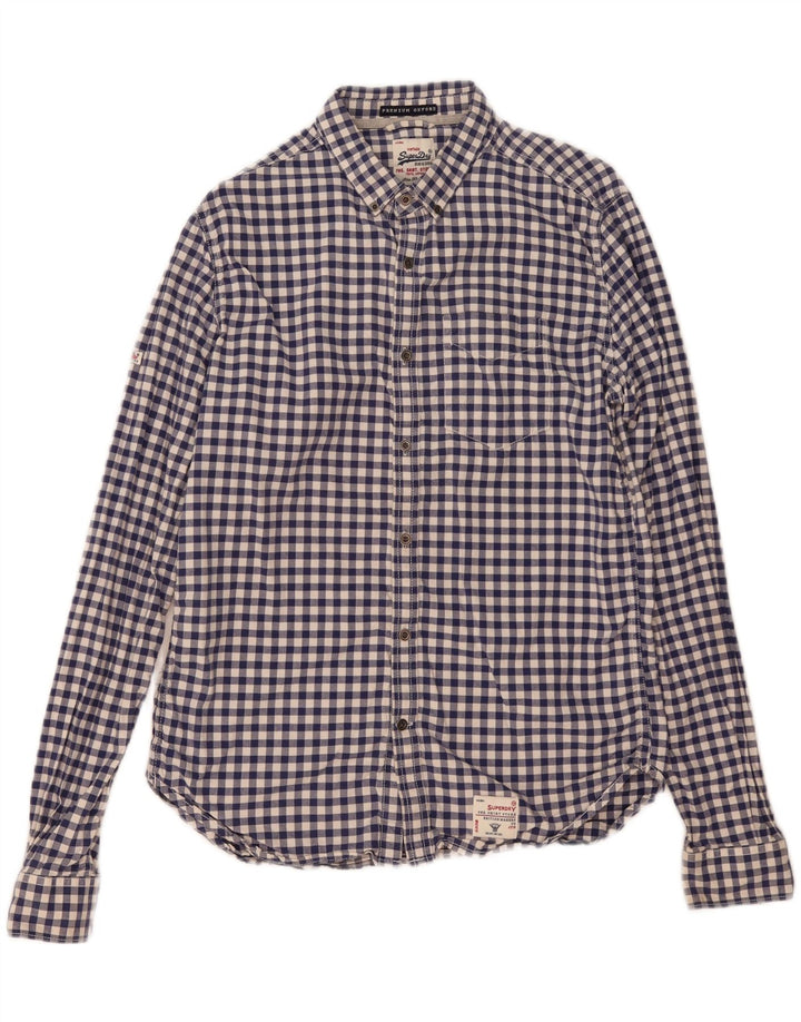 Superdry Herreskjorte Medium Blue Gingham Cotton