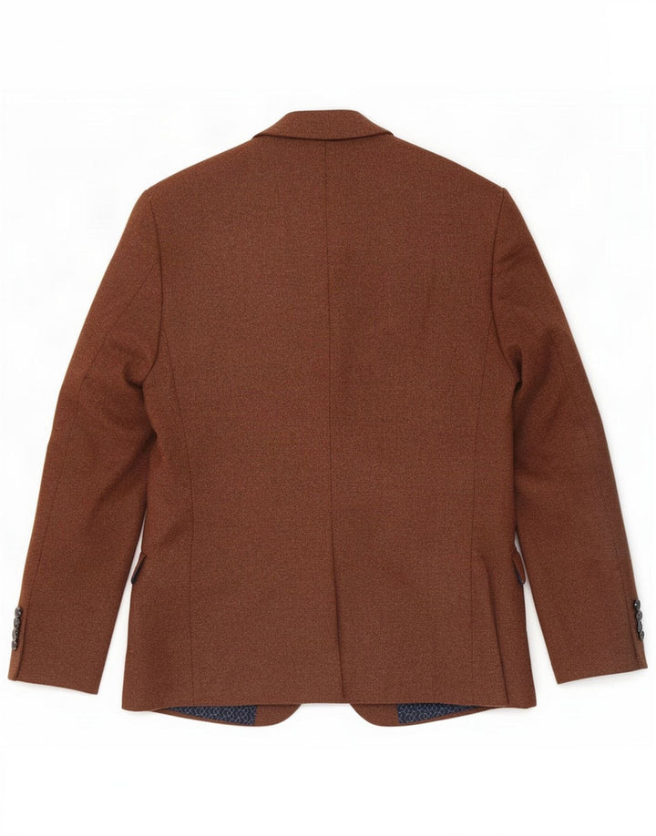 Red Herring Herre Short 2 Button Blazer Jacket UK 40 Large Brown Polyester