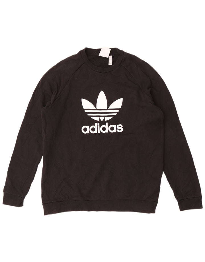 Adidas grafisk sweatshirt til mænd, stor sort bomuld