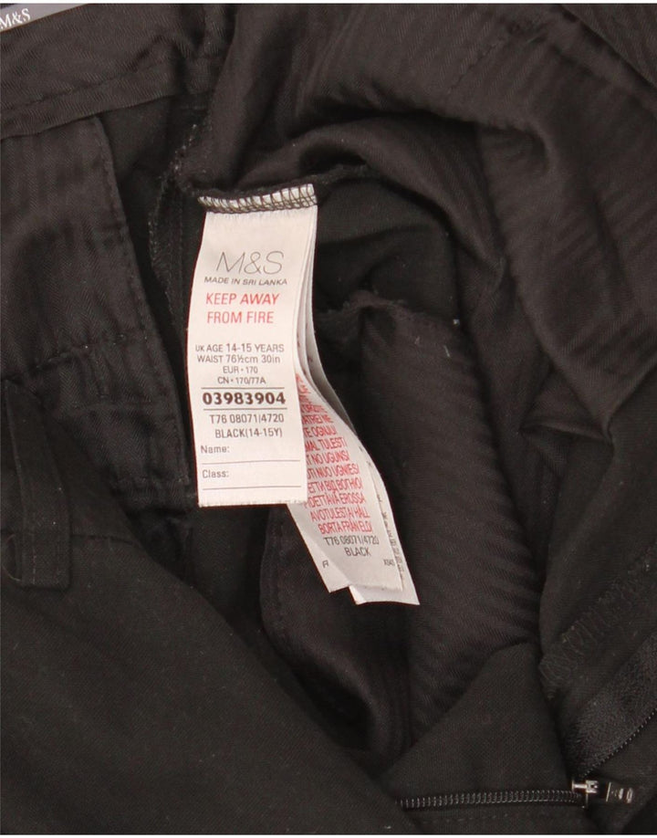 Marks & Spencer Boys Slim Suit Bukser 14-15 år W30 L30 Sort Polyester