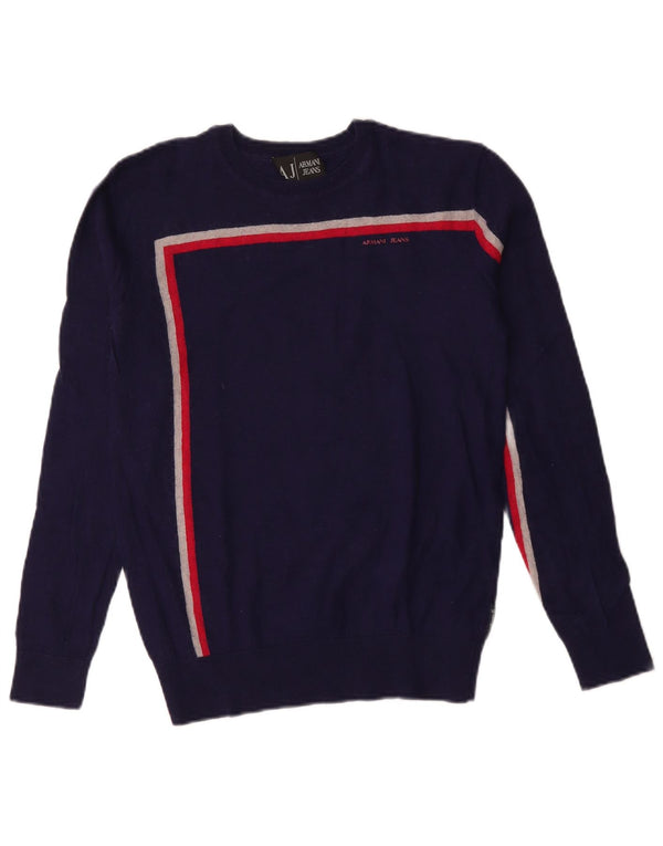 Armani Jeans Dame Jumper Sweater UK 14 Medium Navy Blue