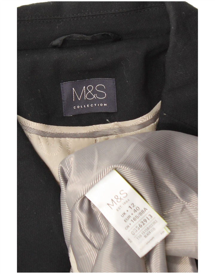 Marks & Spencer Dame Crop 1 Knap Blazer Jacket UK 12 Medium Sort