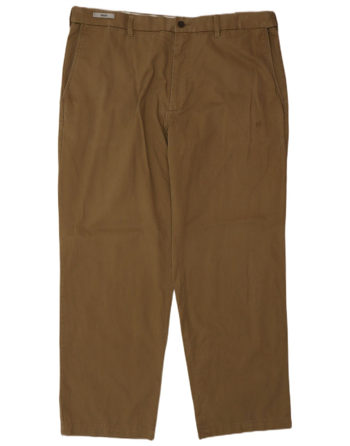 Marks & Spencer Herre Regular Chino Bukser W40 L31 Brun Bomuld