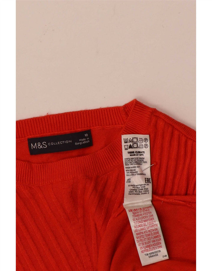 Marks & Spencer Dame Boat Neck Jumper Sweater UK 10 Small Orange