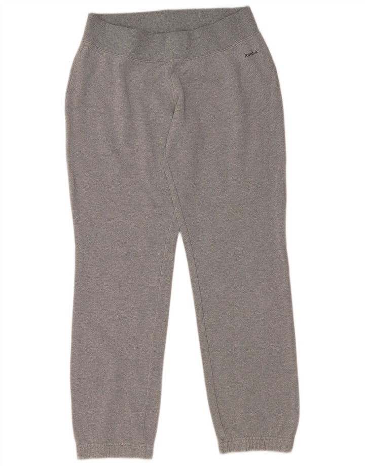 REEBOK Womens Tracksuit Trousers Joggers UK 12/14 Medium  Grey Cotton