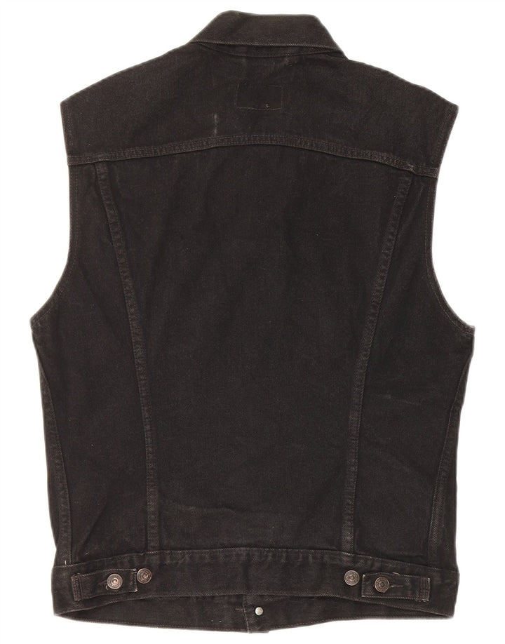 Levi's Herre Denim Gilet UK 38 Medium Sort Bomuld