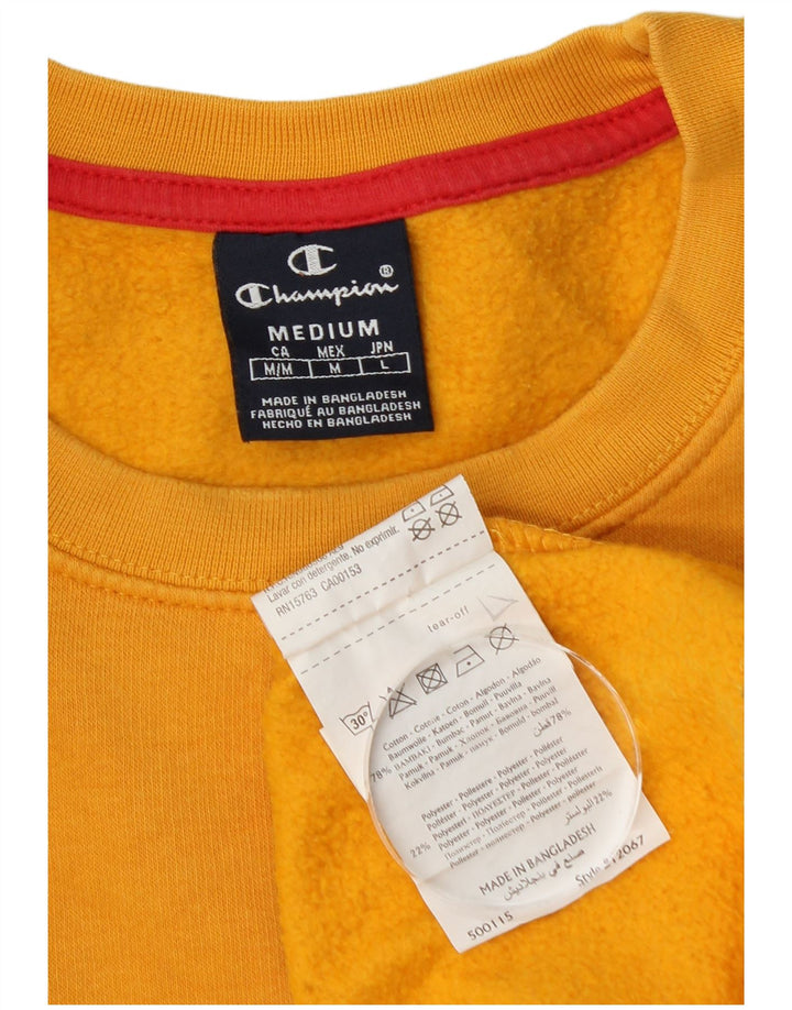 Champion Herre Grafisk Sweatshirt Jumper Medium Gul Bomuld
