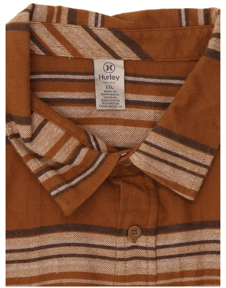 Hurley Herre Flanelskjorte 2XL Brunstribet
