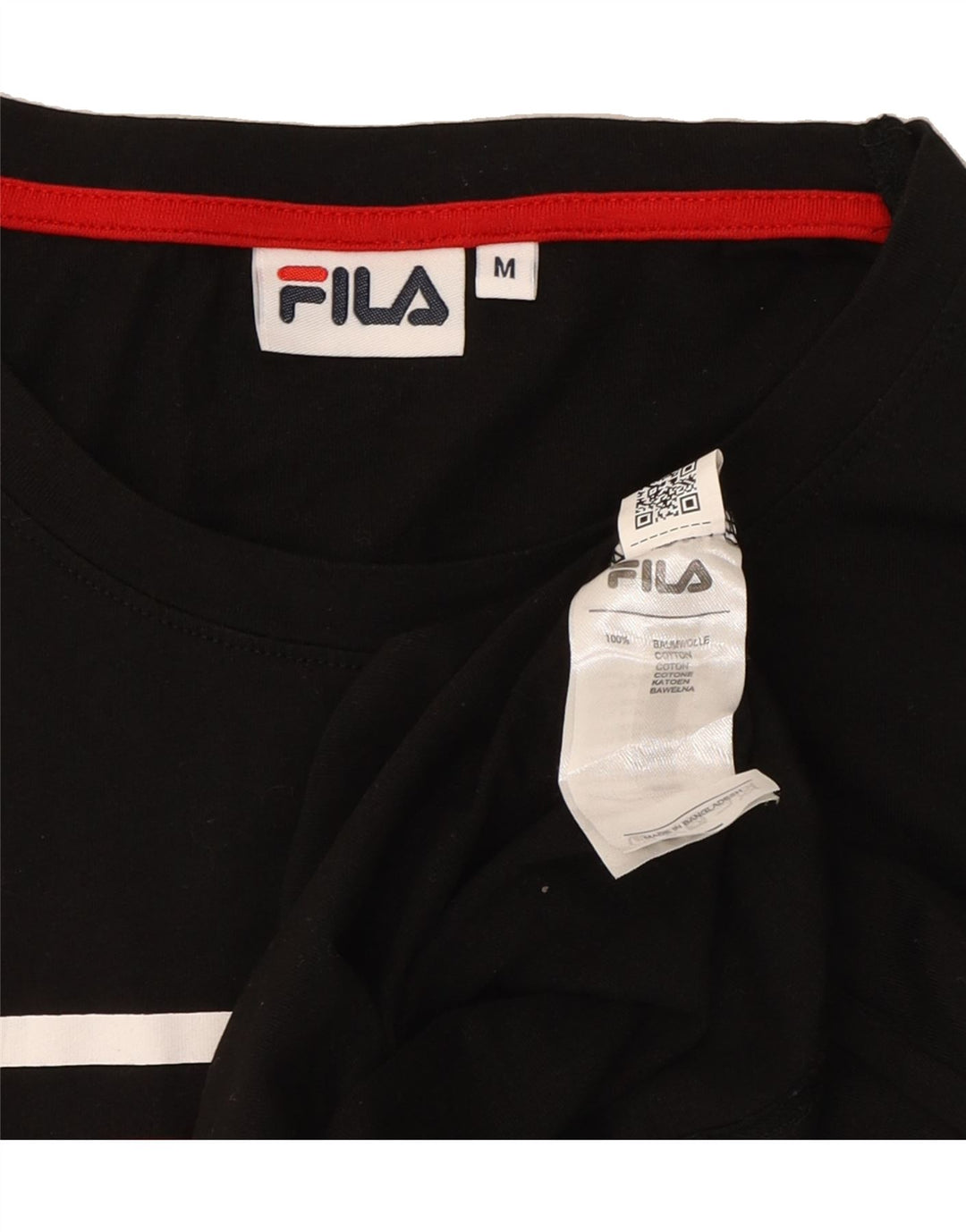 FILA Womens Graphic Vest Top UK 14 Medium Black Cotton Vintage Fila and Second-Hand Fila from Messina Hembry 