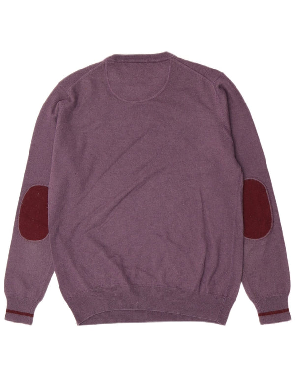 Harmont & Blaine Herre sweater med rund hals, medium lilla uld