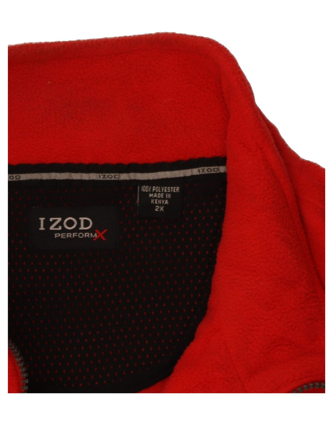 IZOD Mens Zip Neck Fleece Jumper 2XL Red Colourblock Polyester Vintage Izod and Second-Hand Izod from Messina Hembry 