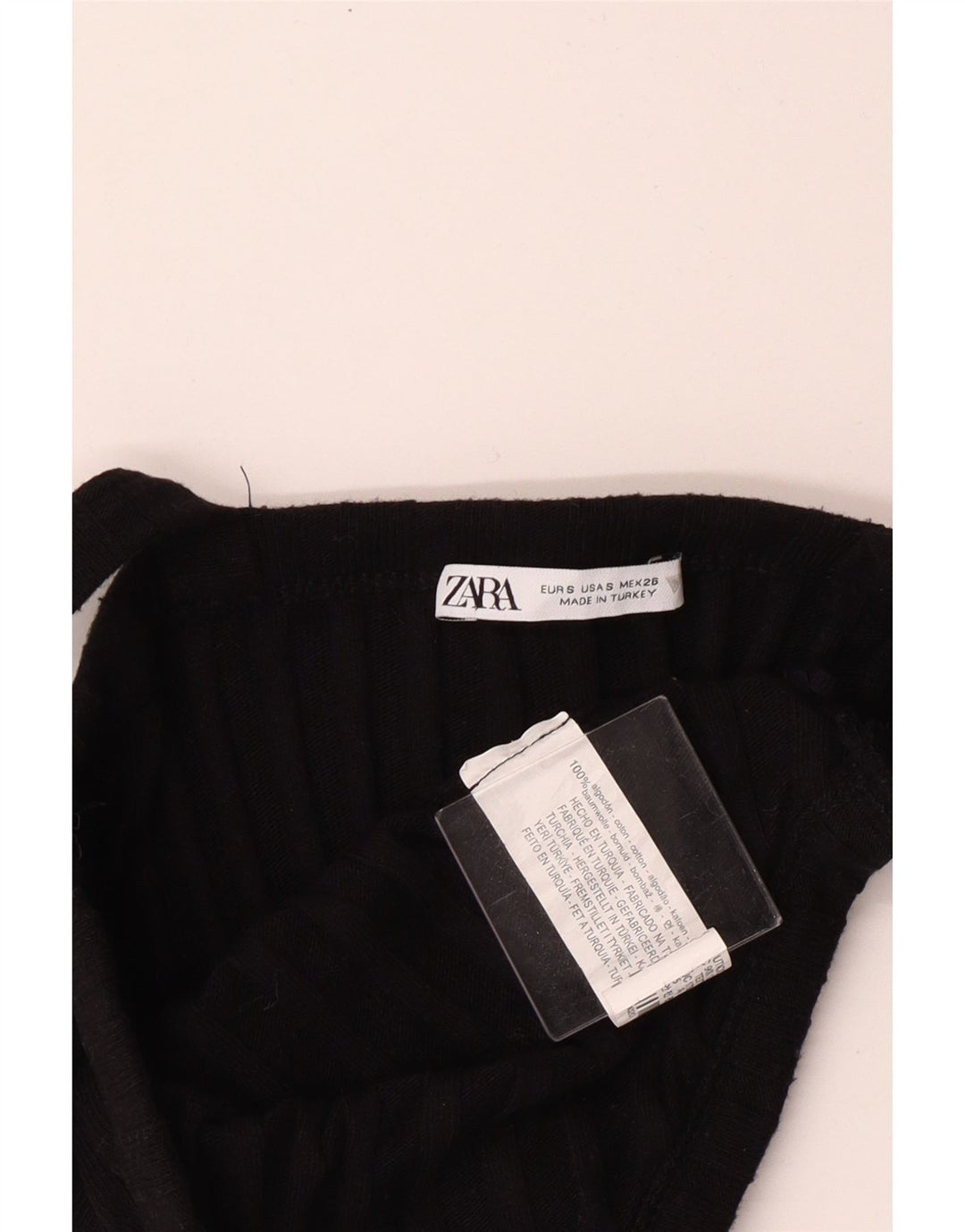 Zara Womens Crop Top UK 8 Small Black Bomuld