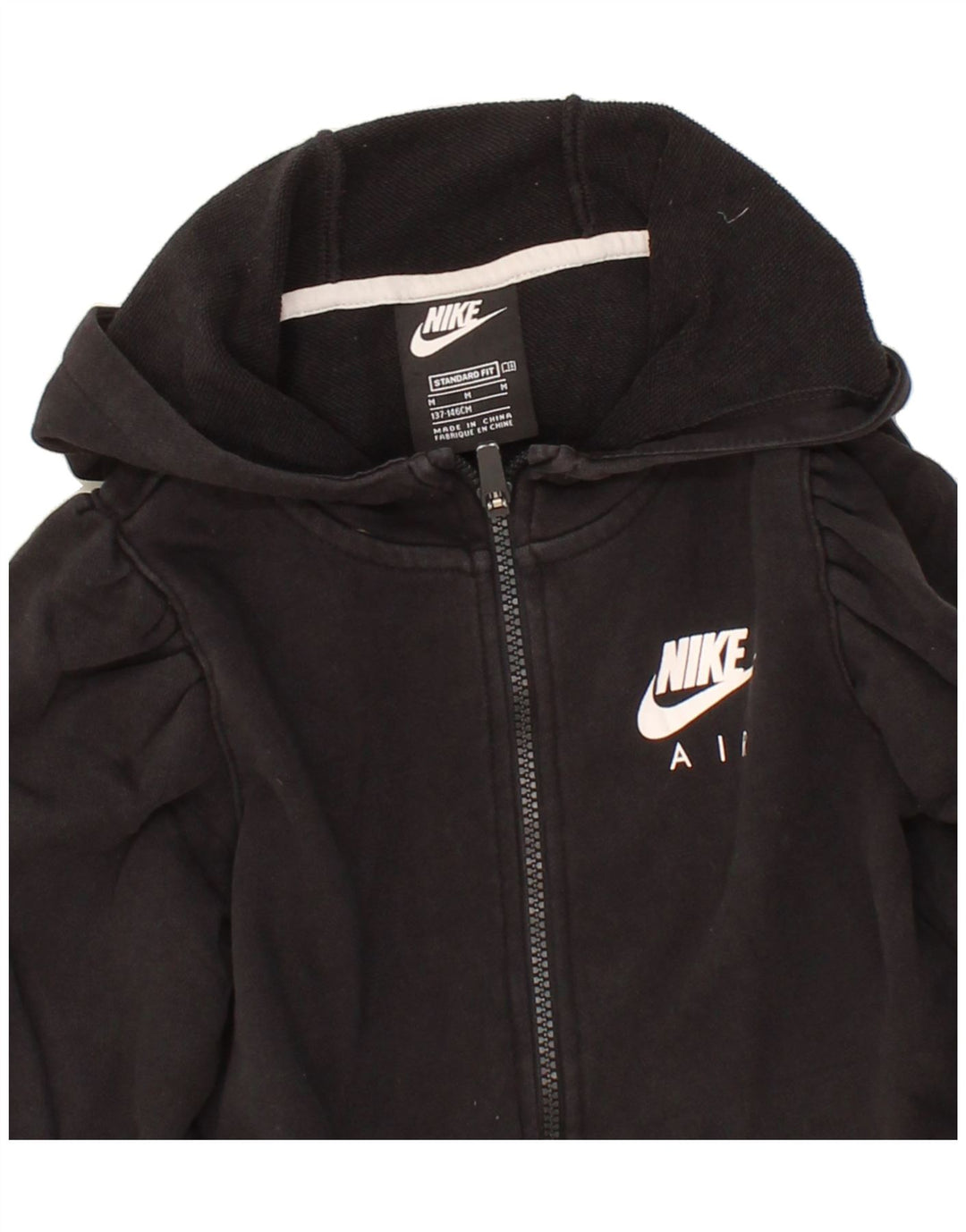 NIKE Boys Standard Fit Zip Hoodie Sweater 10-11 Years Medium  Black Vintage Nike and Second-Hand Nike from Messina Hembry 