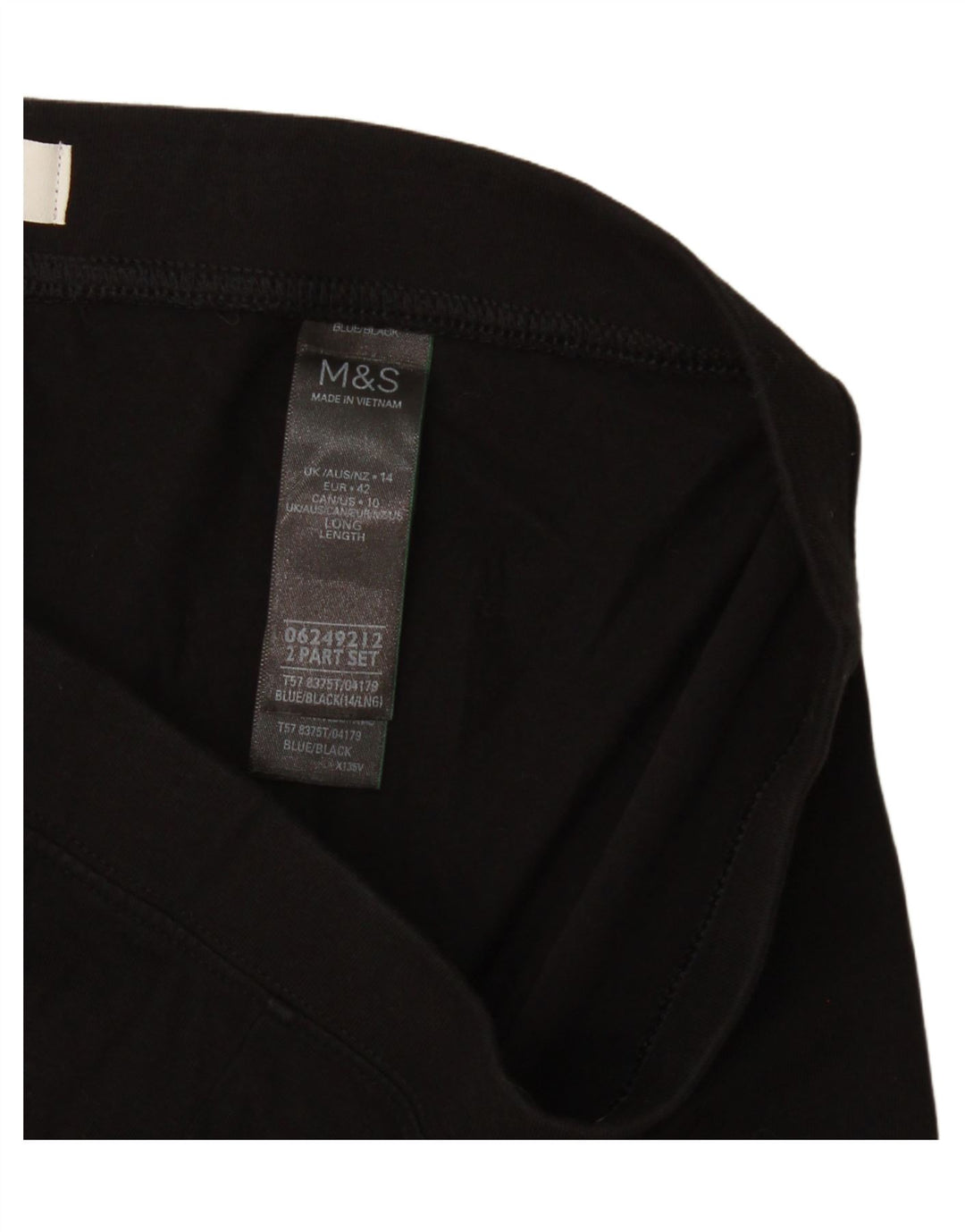 Marks & Spencer Dame Leggings UK 14 Medium Sort Bomuld