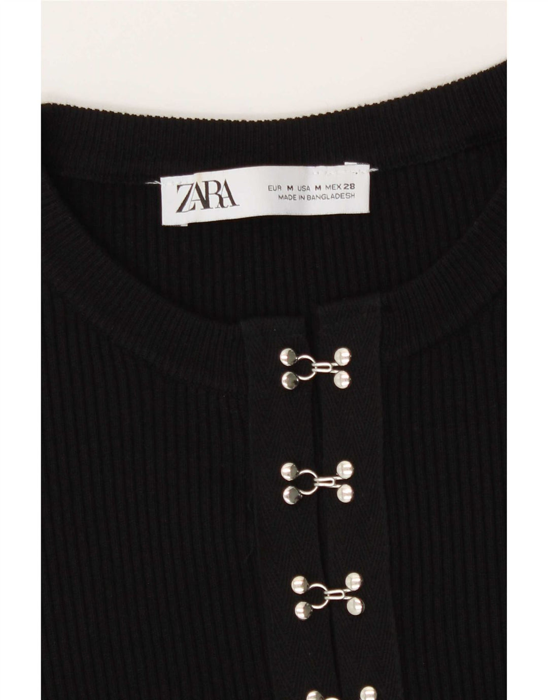 Zara Dame Langærmet Cardigan Top UK 12 Medium Sort
