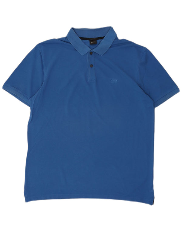 Hugo Boss Herre Polo Shirt XL Blå Bomuld Designer