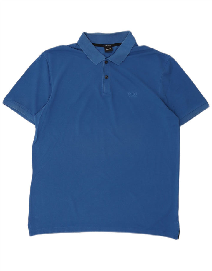 Hugo Boss Herre Polo Shirt XL Blå Bomuld Designer