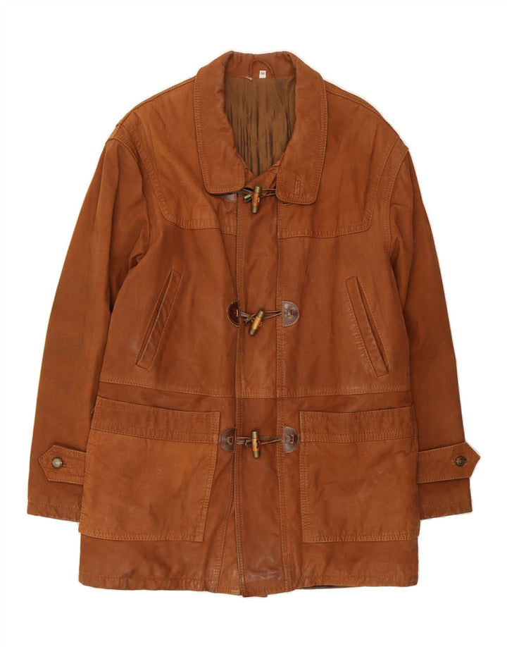 VINTAGE Mens Leather Coat IT 50 Large Brown Vintage Vintage and Second-Hand Vintage from Messina Hembry 