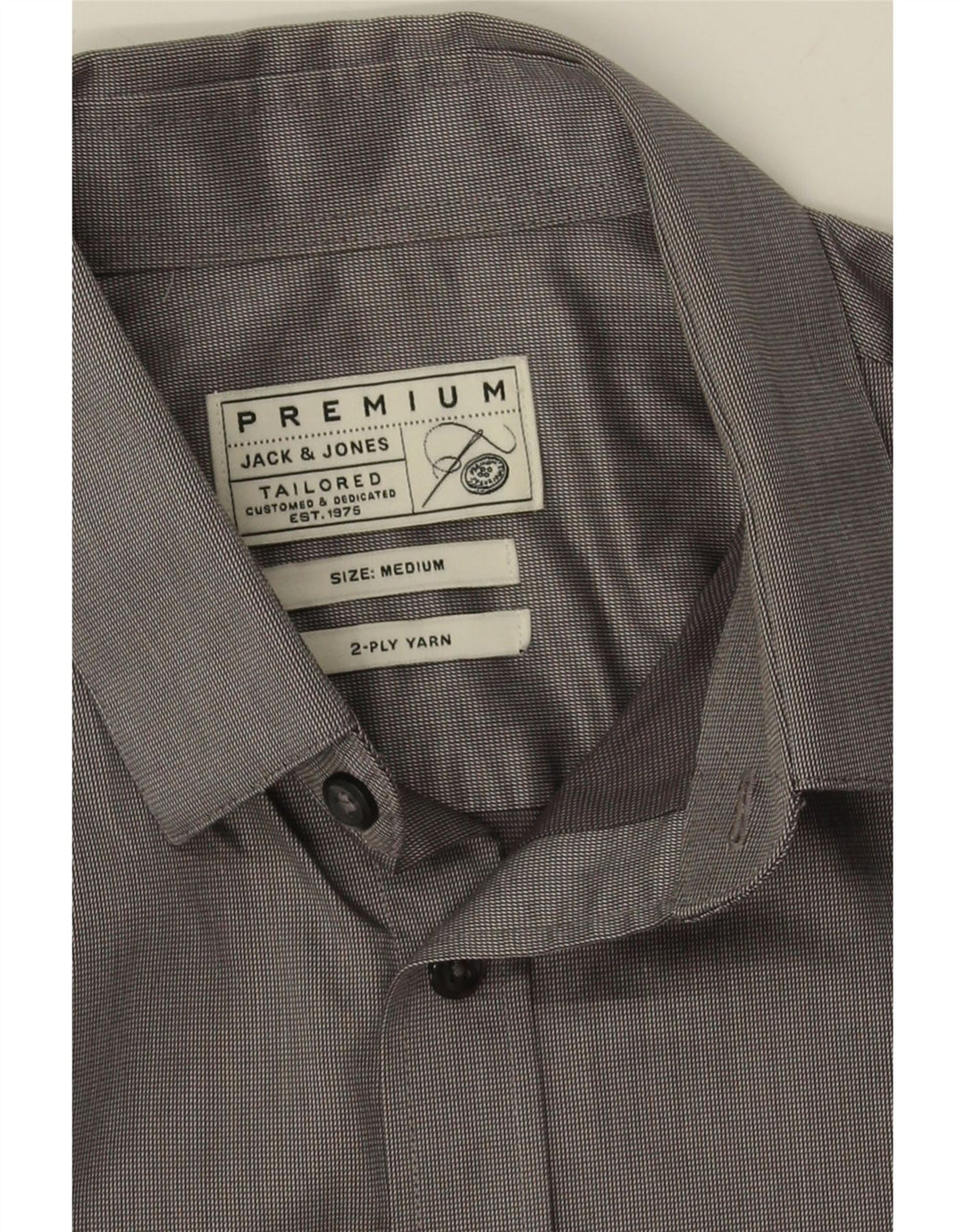 JACK & JONES Mens Shirt Medium Grey Cotton Vintage Jack & Jones and Second-Hand Jack & Jones from Messina Hembry 