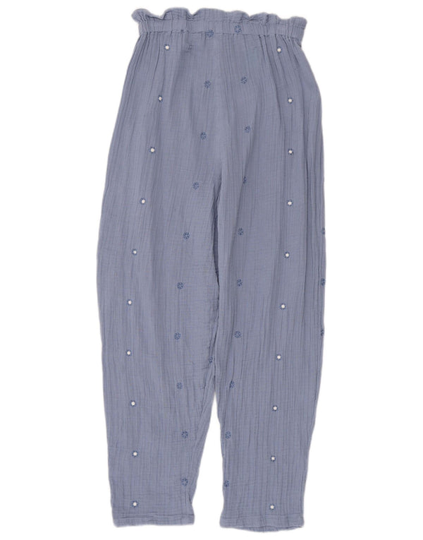 Benetton Girls High Waist Casual Trousers 11-12 Years 2XL W22 L26 Blue