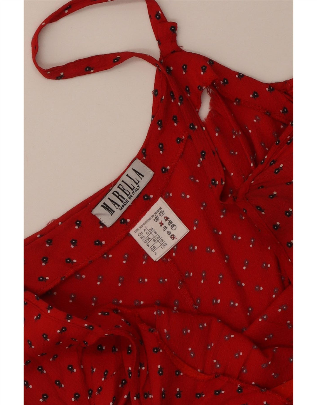 Marella Dame Slip Dress UK 12 Medium Red Floral Viscose