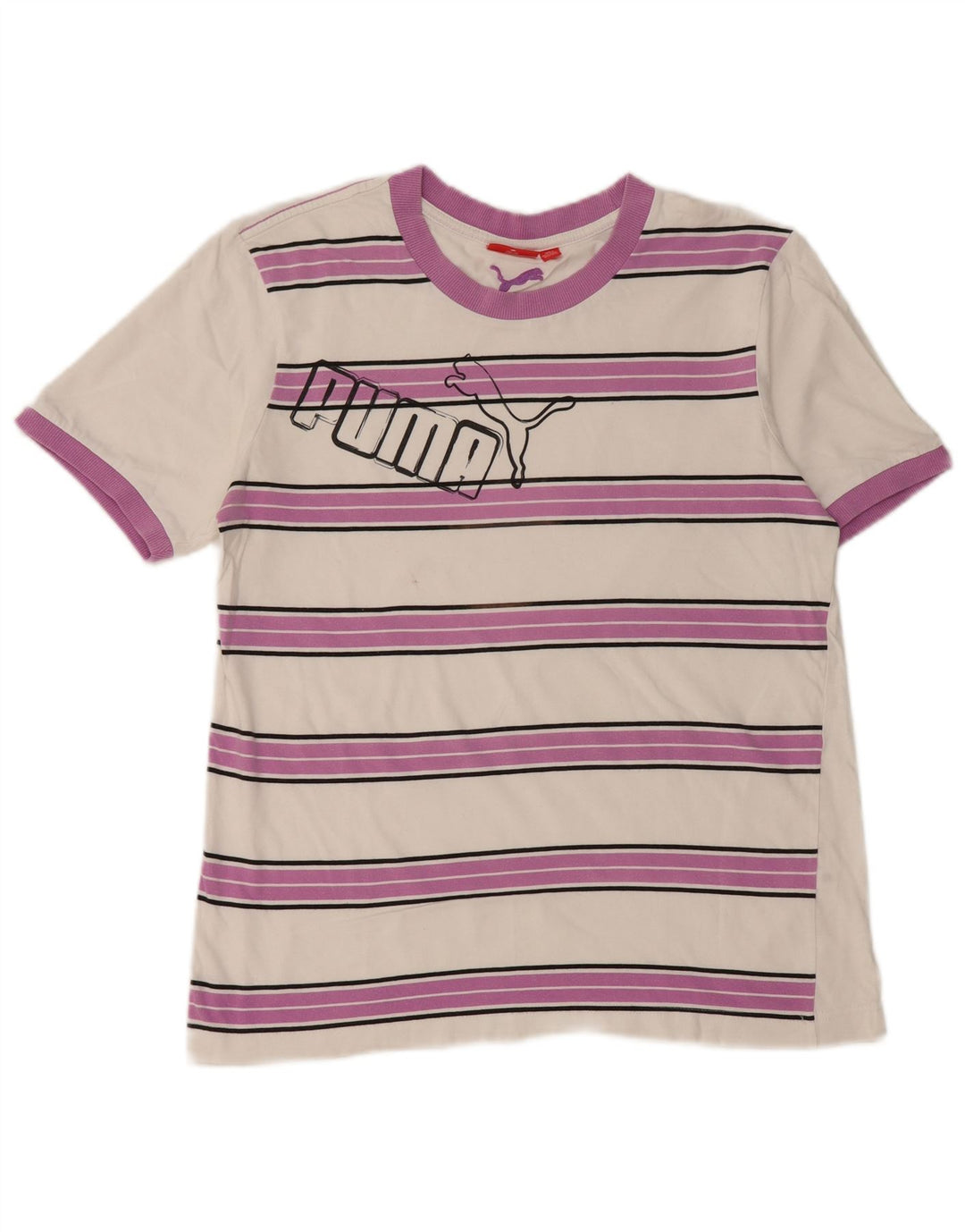 PUMA Herre T-Shirt Top Medium Hvid Stribet