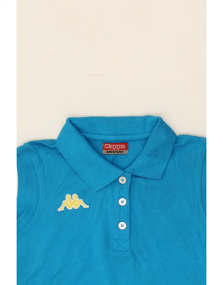 KAPPA Womens Sleeveless Polo Shirt UK 12 Medium Blue Cotton Vintage Kappa and Second-Hand Kappa from Messina Hembry 
