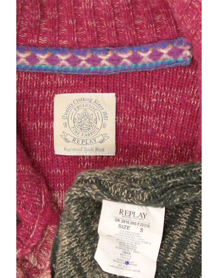 Replay Dame Cardigan Sweater UK 10 Small Multicolor Colourblock