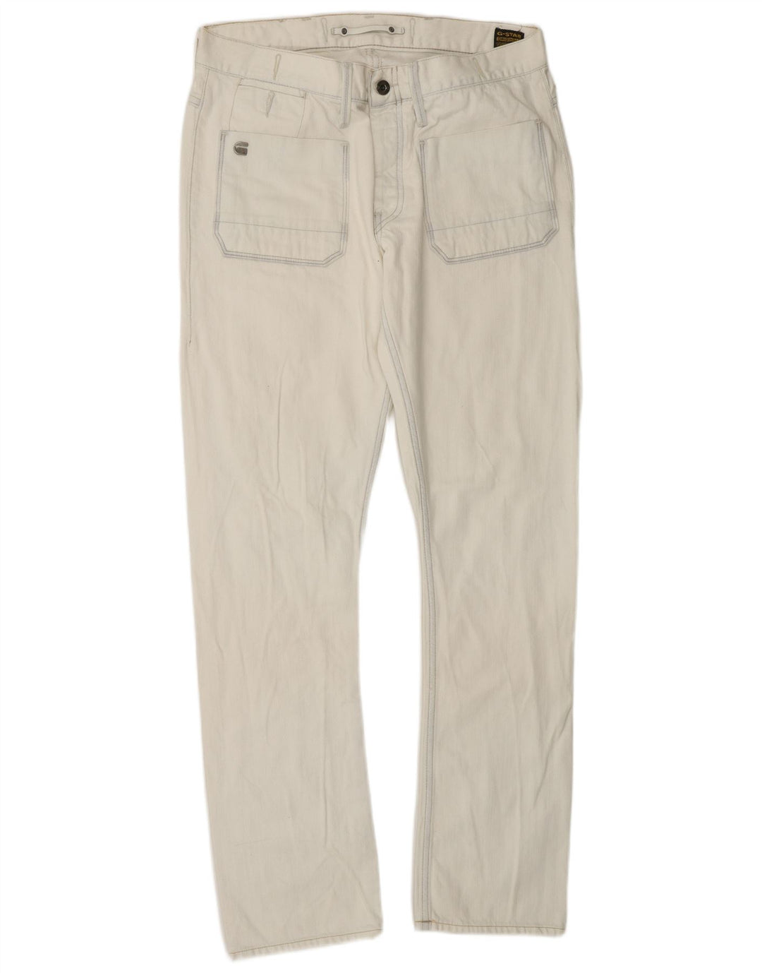 G-Star Straight Jeans til mænd W34 L32 Hvid Bomuld