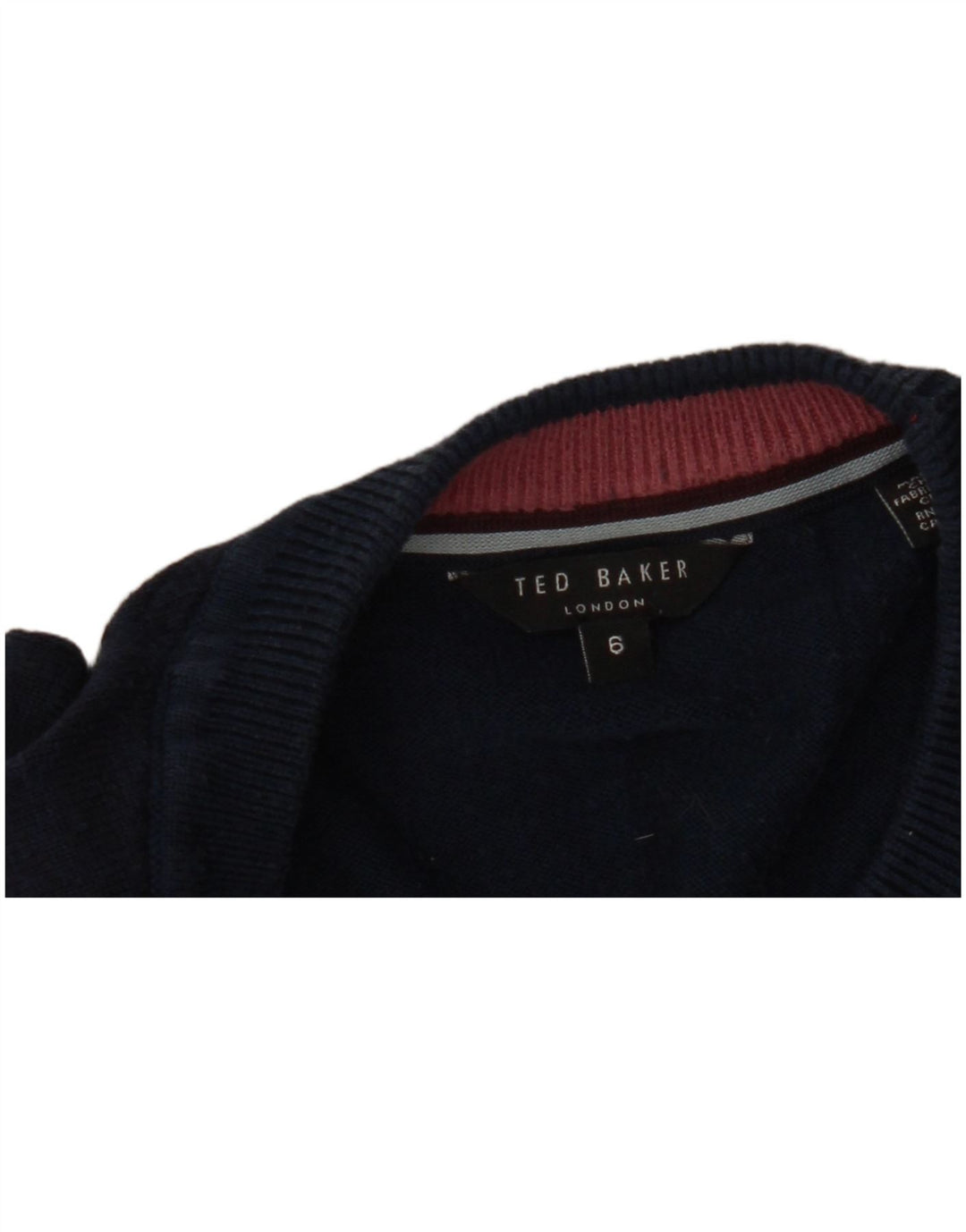 Ted Baker dame sweater med rund hals str. 6 2XL marineblå